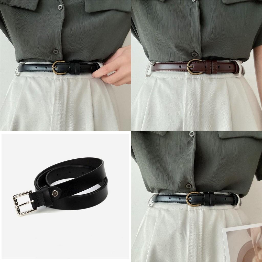 Stylish Retro Black Waist Belt For Women With Copper Buckle Perfect For Casual Outfits