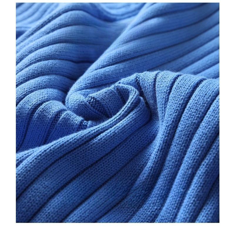 Simple Casual Warm Solid Color Turtleneck Knitted Pullover Sweater Young Men Autumn Winter