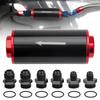 50mm Filter 100 Mikron Reinigbarer Inline Kraftstofffilter Halterung Universal High Flow Turbo 6AN 8AN 10AN Adapter