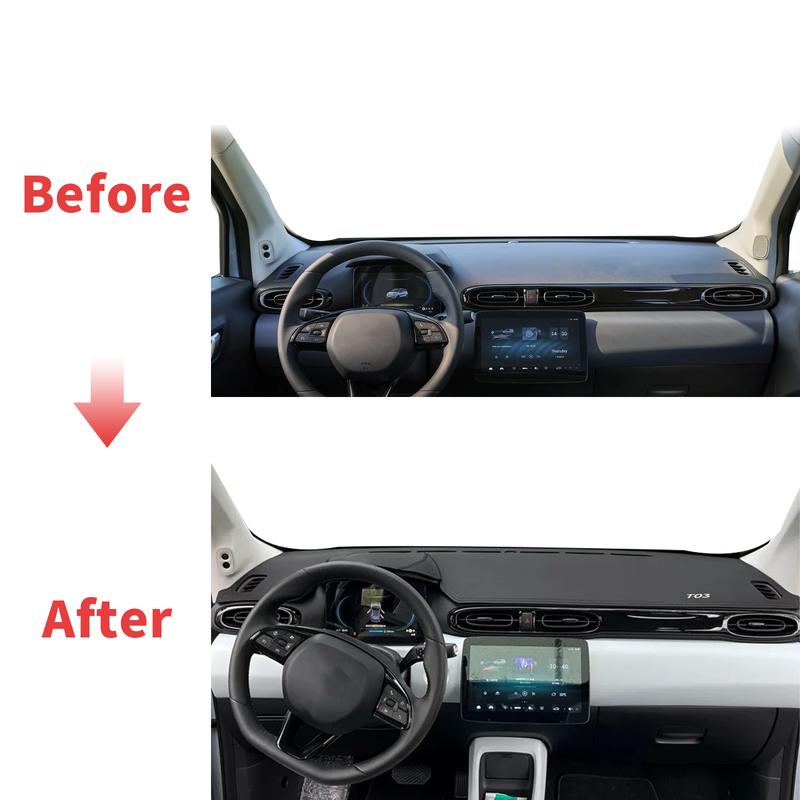 Fit for Leapmotor T03 WHITE RED Car Dashmat Dashboard Cover Pad DashMat Sunshade Protective Carpet Accessories