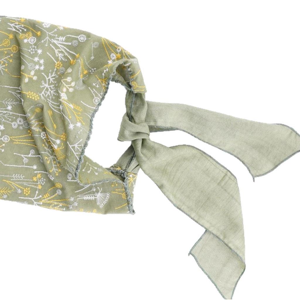 European and American Embroidered French Pastoral Hair Accessories: Triangle Shawl & Scarf Set