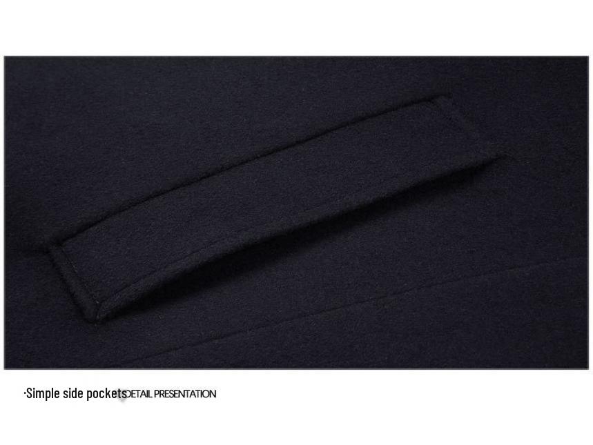 Men's Mid-Length Wool Coat with Detachable Down Liner, Business Lapel Style