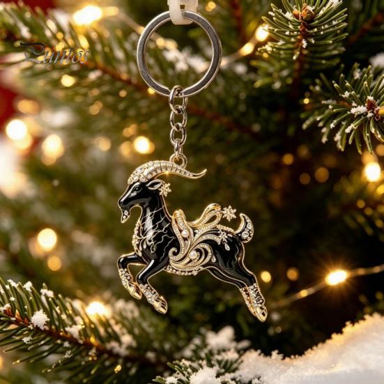 Animal Lover Keychain Acrylic Black Sheep Keyhcain, Goat Shaped Car Key Ring Pendant, Backpack Handbag Charm Hanging Decoration