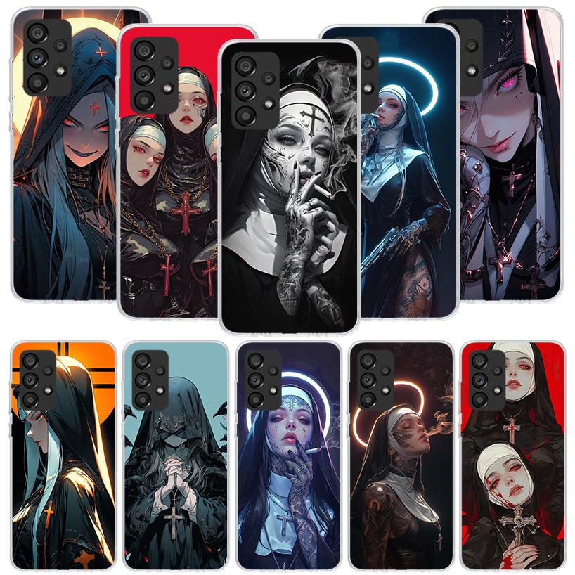 Dunkle Dämonen Nonne Handyhülle Für Samsung Galaxy A17 A16 A14 A15 A13 A57 A56 A54 A55 A53 A37 A36 A34 A35 A33 A26 A24 A25 A23 Galaxy
