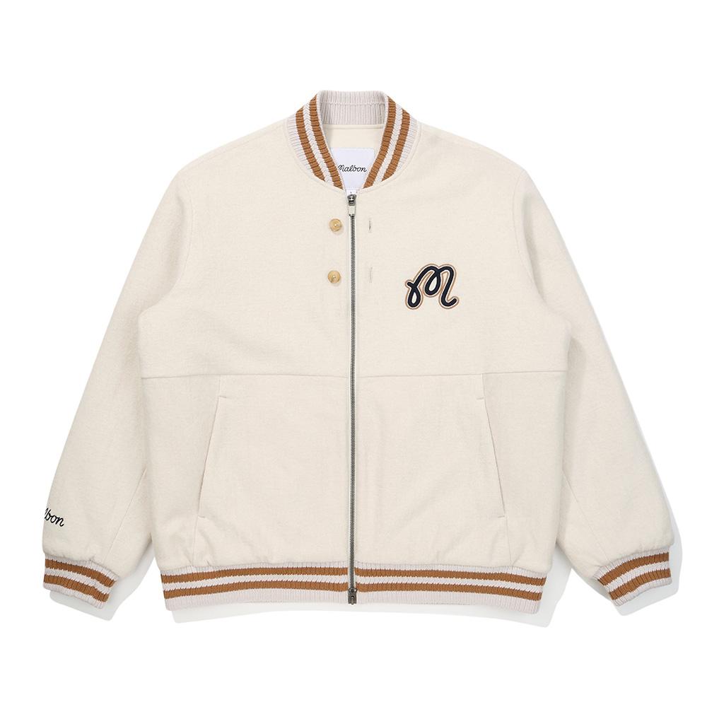 Malbon Golf Wool Brand Padded Jacket Ivory (Man)