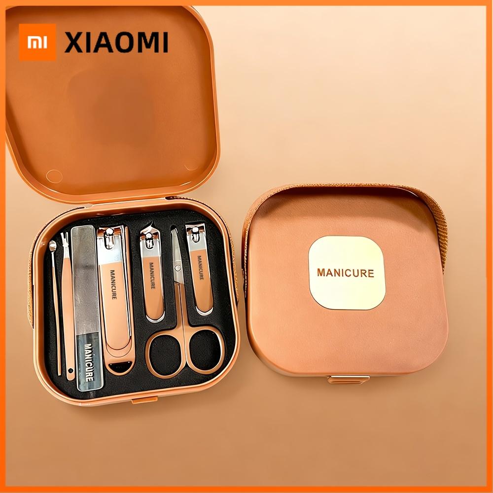 Xiaomi Набор для ухода за ногтями из 7 предметов, нержавеющая сталь, защита от брызг, портативный маникюрный набор, кусачки, пилка и триммер, идеально подходит для дома и путешествий