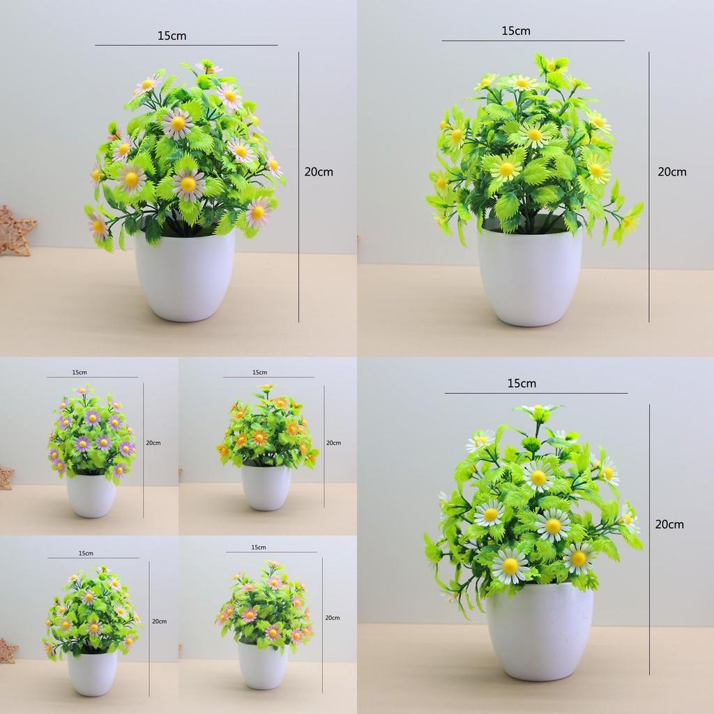 Handmade Faux Chrysanthemum And Spread Palm Artificial Plants For Home And Workspace
