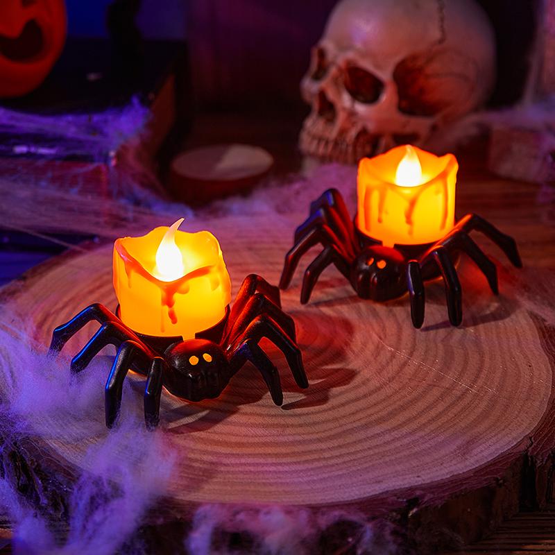 LED Halloween Pumpkin and Spider Candle Lights for Kids - Festive Atmosphere & Decoration Gift