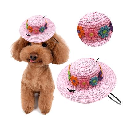 Langlebiger Haustierhut, atmungsaktiv, ausgezeichneter Outdoor-Hunde-Strohhut, Katzen-Kopfschmuck