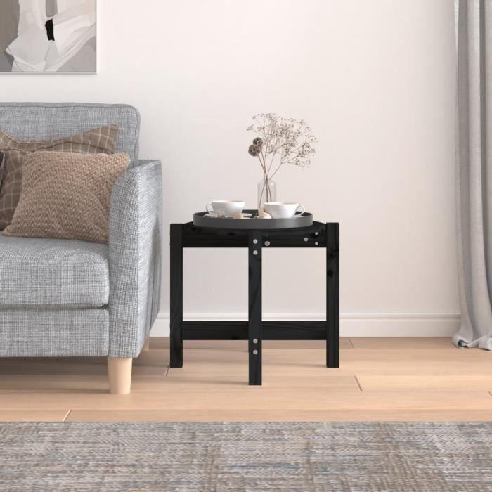 VidaXL Table basse Noir Ø 52,5x45 cm Bois massif de pin 822311