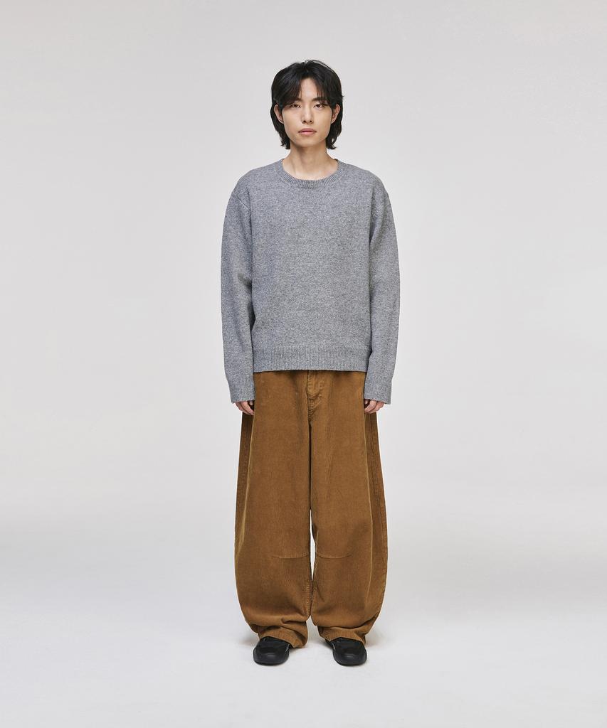 SIGNATURE Wide Curved Dart Corduroy Pants [Beige]