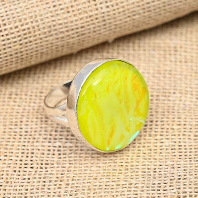 Inel din argint Sterling 925 Bijuterii din piatră prețioasă Opal galben australian