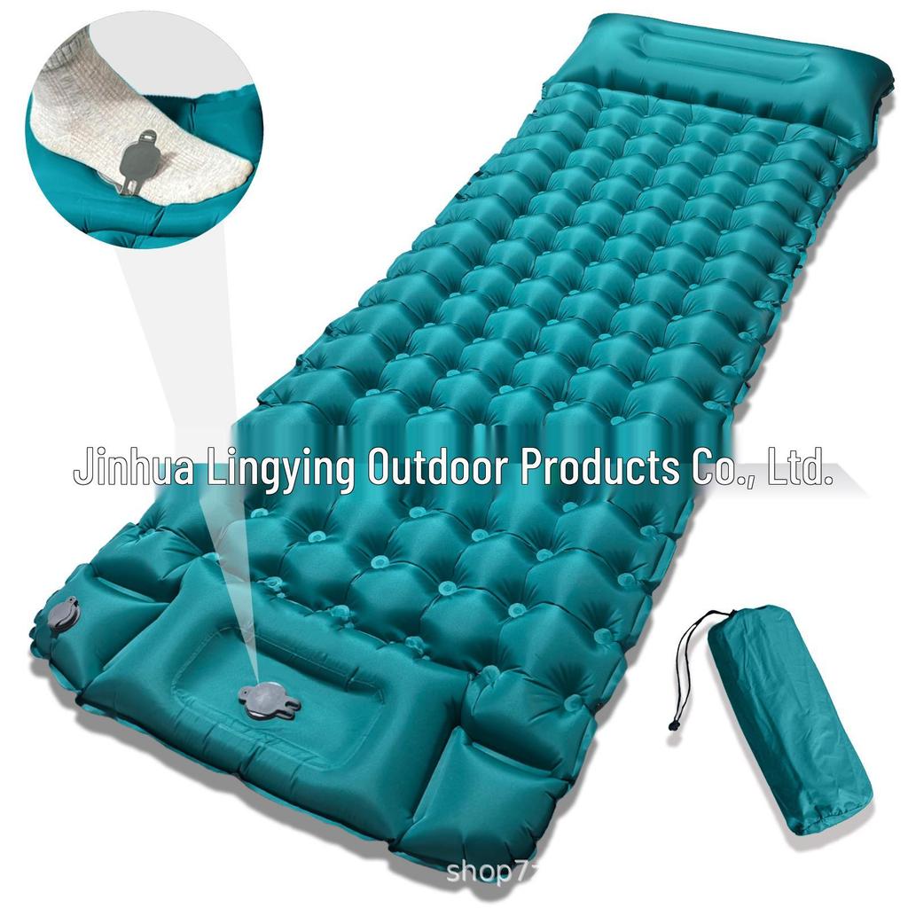 Widened Thickened Portable 195cm TPU Inflatable Camping Mat with Foot Pump