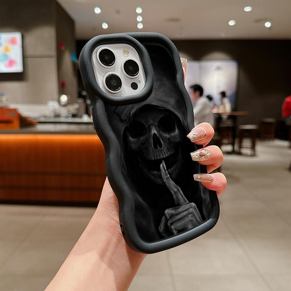 LZ13 Death Prayer Grim Reaper Skull Wave Silicone Phone Cases for Samsung A15 S23 FE S24 Ultra A34 A54 A14 Motorola G32 OnePlus Soft Cover