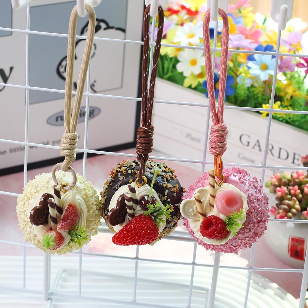 1 Realistic Chocolate Cheeseburgercake Pendant Decoration, Bag Pendant, Car Interior Decoration