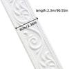 1pc 2.3mX6cm 3D Wall Trim Line Skirting Sticker Self-Adhesive Wall Trim Sticker Household Waterproof Baseboard Wall-paper