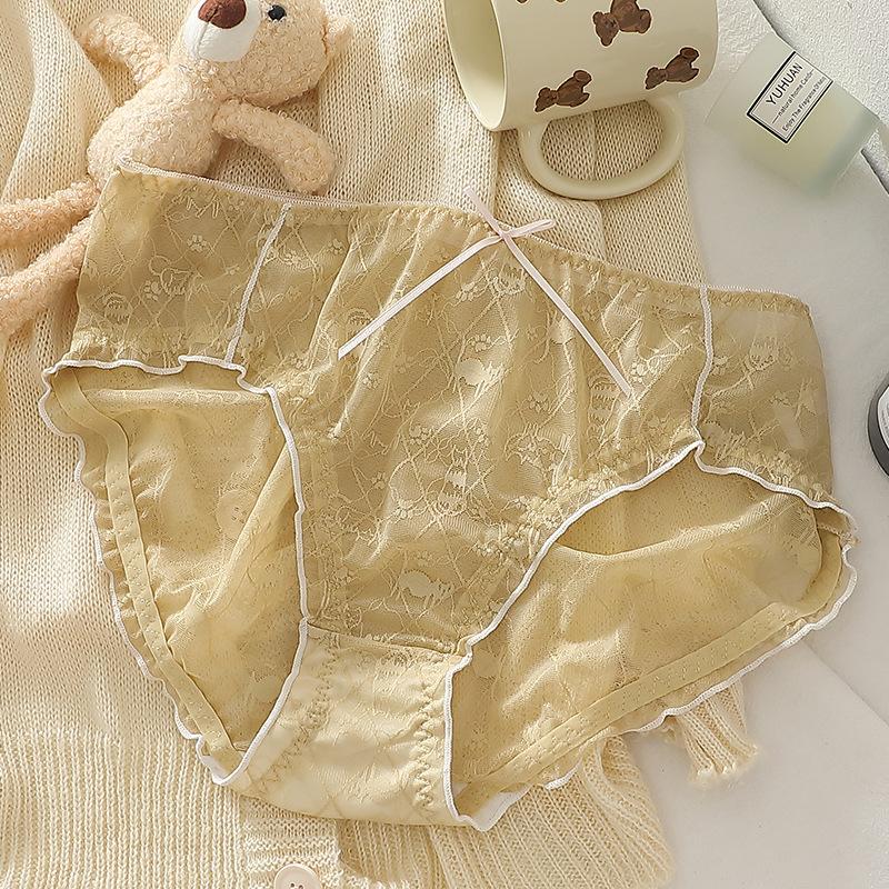 Sexy Underpants Plus Lace Panties for Women Briefs Sweet Lightweight Mesh Underwear Female Panties