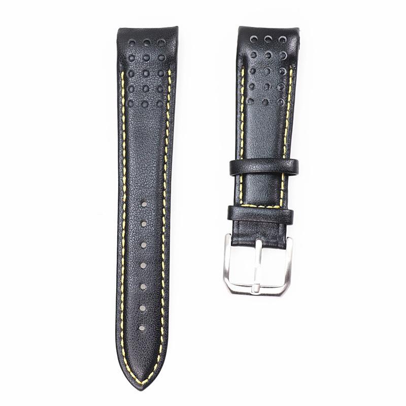 Curved Bracelet 21mm Breathable Leather  for Seiko Watch Strap Sportura Series Barcelona SNAE SNP SRG SUN SPC089 SSC Watchband