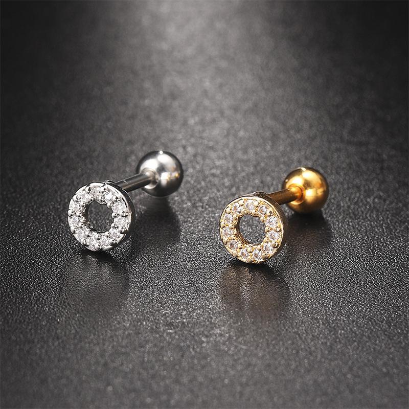 1Pcs Zircon Earring For Women Ear Bone Nail Cartilage Earring Spiral Stud Earrin
