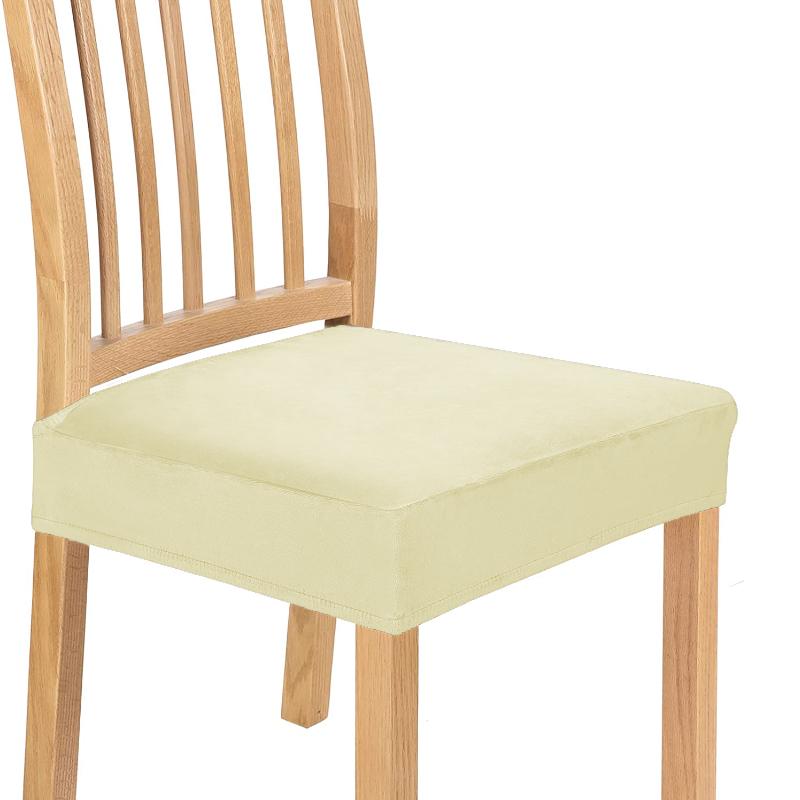 Velvet Chair Seat Covers Removable Washable Anti-Dust Stretch Spandex Dining Room Upholstered Chair Seat Slipcovers
