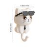 Cat Hook Clothes Hanger Key Cute Cat Sunglasses Hat Sticky Hook Double-sided Adhesive for Attaching Unmarked Key Rack