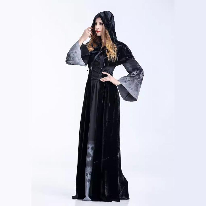 Halloween male witch costume, demon witch vampire reaper cosplay, party queen code