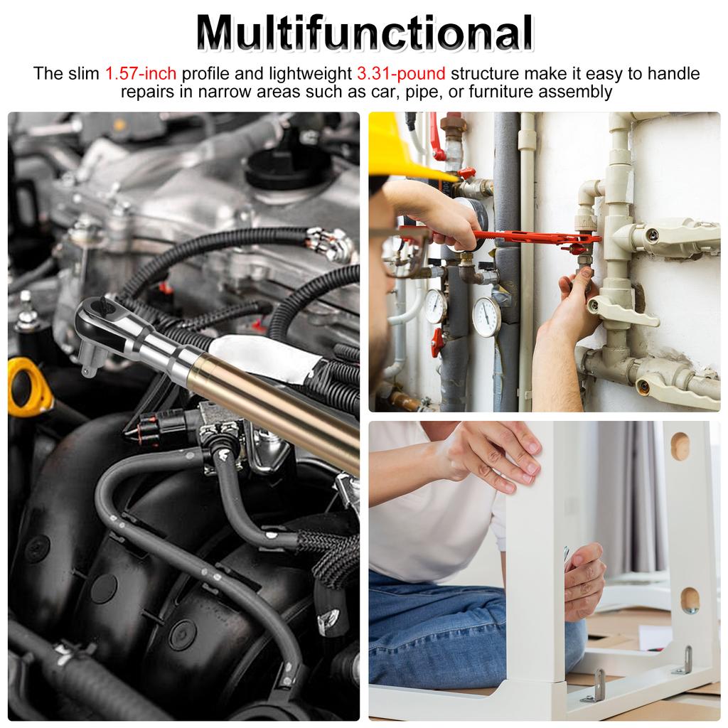 Socket Ratchet Wrench Extender High Torque 1/2" Drive Portable Impact Wrench Adapter for Auto Plumbing Repair Furniture Assembly