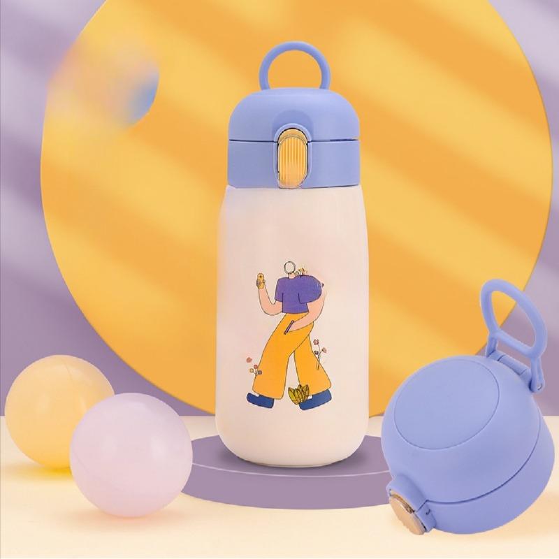 Smart Pot-bellied Mug 316 Stainless Steel Thermos Cup Touch Temperature Cartoon Water Cup Portable Children's Water Cup