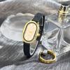 Silicone Watch Oval Diamond-encrusted Thin Strap Silicone Niche Quartz Watch