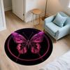 Pink Butterfly,Round Area Rug,Carpet Rug for Living Room Bedroom Sofa Playroom Decor,Non-slip Floor Mat