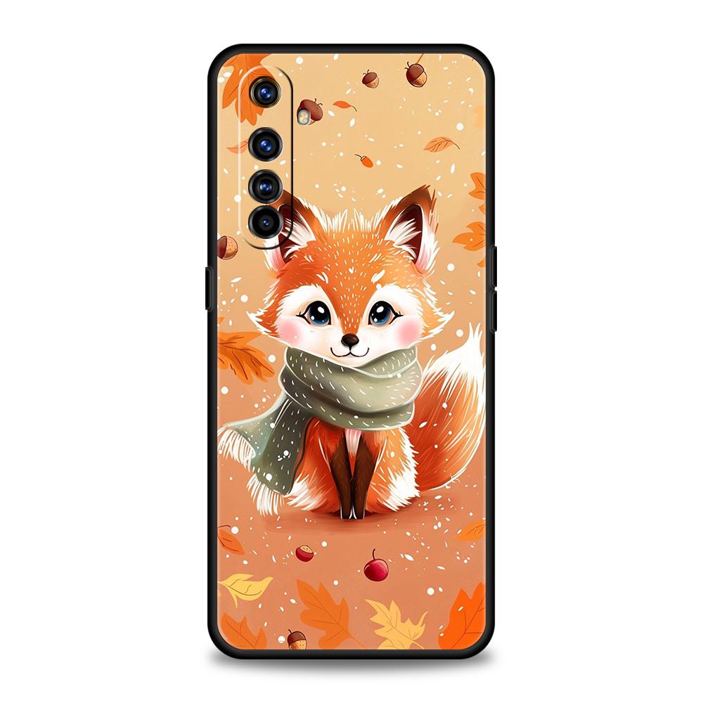 Cute Red Fox Soft TPU For Realme 12 11 10 9 Pro Plus GT2 GT3 GT5 7 8 Pro C21 C25 C35 Pro 5G Shockproof Phone Case Fundas Capas