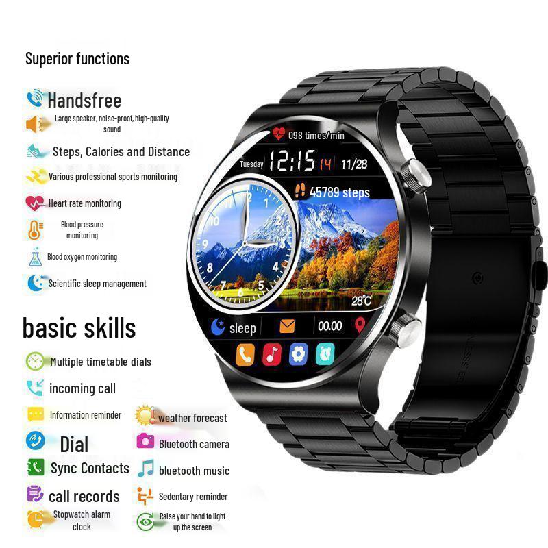 Huqiangbei GT4 Smartwatch 2025: Black Technology, Health & Sports, Bluetooth Call, Multifunctional