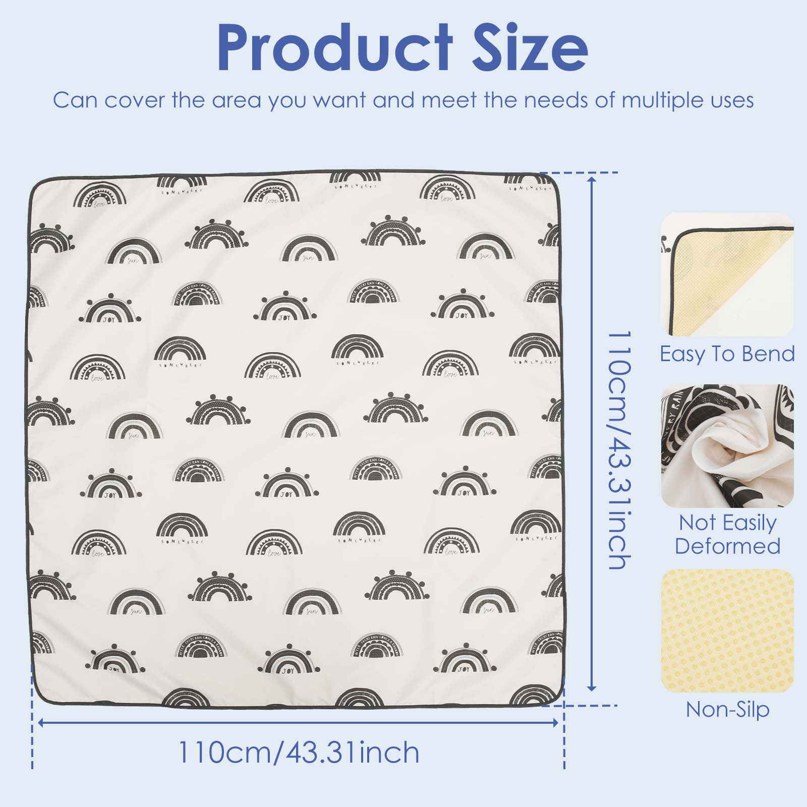 

Дитячий килимок від бризок Нековзкий килимок для стільчика Водонепроникний Килимок для захисту підлоги від їжі для немовлят та малюків