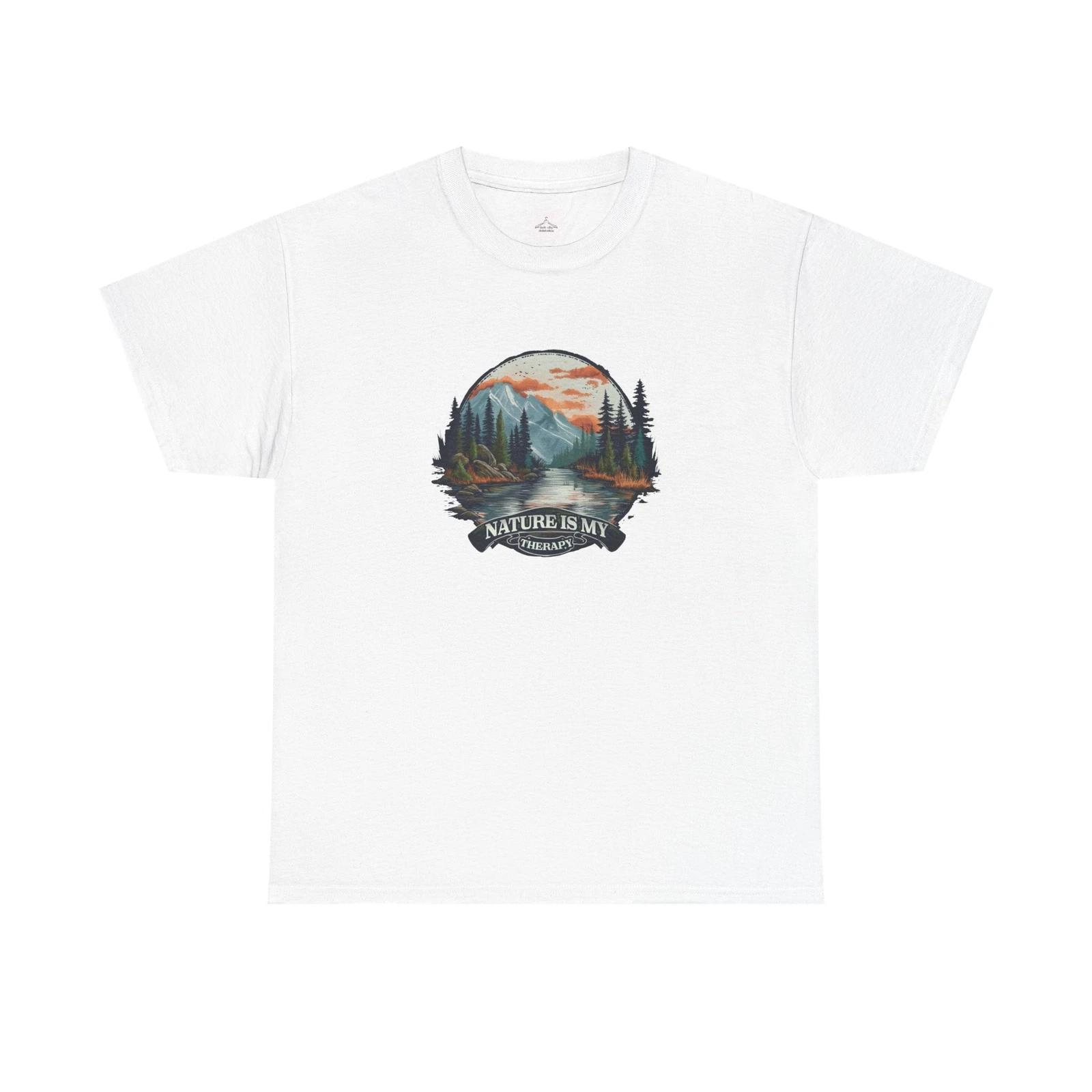 Nature Is My Therapy Unisex Heavy Cotton Tee, Outdoor Lover T-Shirt, Nature L