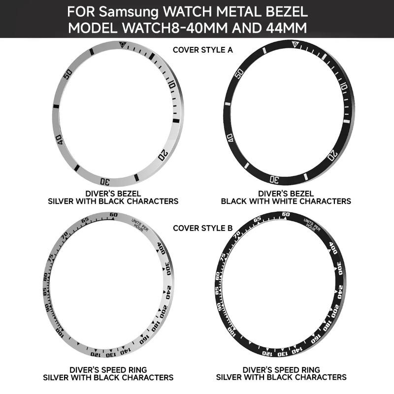 Bezel Ring For Samsung Galaxy Watch 8 40 44mm Watch Decoration Sport Metal Stainless Steel Protection For Samsung Watch 8 Bumper