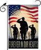 Forever In Our Hearts Soldiers America Memorial Day Garden Ag 12x18 Inch Patriotic Double Sided Small Mini Yard Ag Outdo AAS