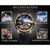 FORSINING Men's Luxury Automatic Mechanical Watch Leather Strap Automatic Tourbillon Hollow Mechanical Watch