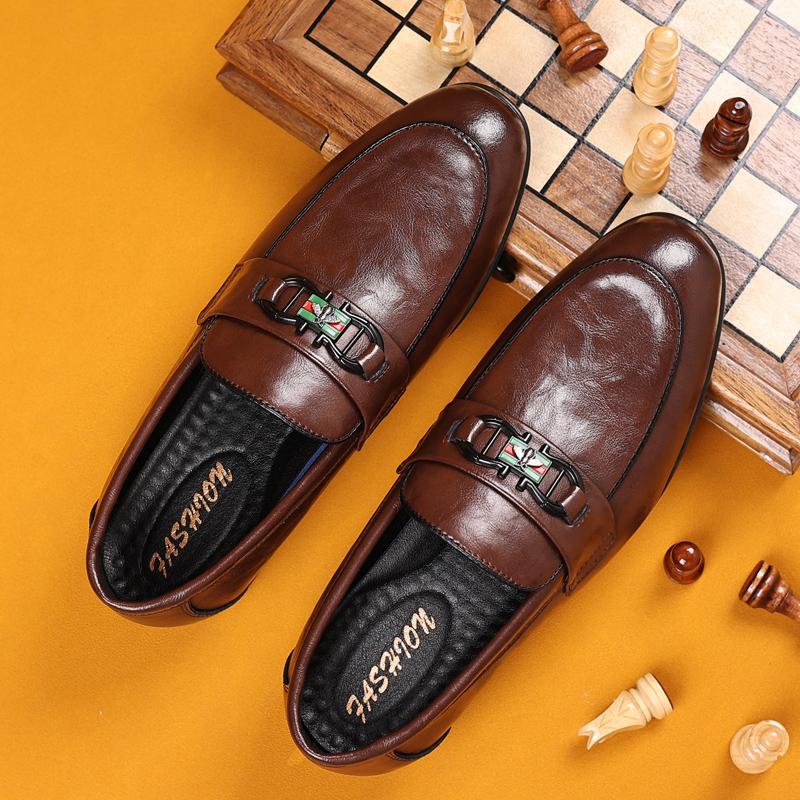 High-quality Men's Formal Shoes Leather Luxury Party Dating Wedding Male Shoes Brown Oxford Business Shoes Men's Loafers