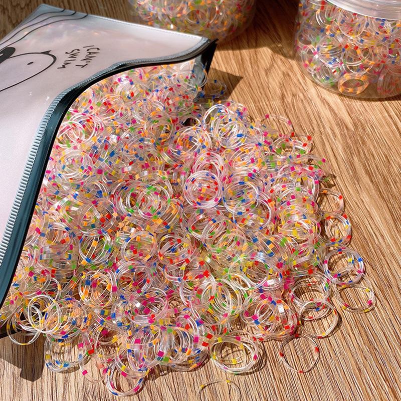 1000 Pieces Cute Baby Disposable Rubber Band Candy Color Hair Rope Children Accessories Girls Mini Elastic Hair Bands for Kids