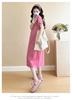 Summer 2026 Classic Maternity Knit Dress - Round Neck, Slim Fit, Short Sleeve, Plus Size