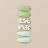 6 Pcs/Set Lovely 2inch Hair Clips Handmade Lace Embroidery Snap Clips Cotton Plaid Floral Print Hair Clamp Pins for Girl