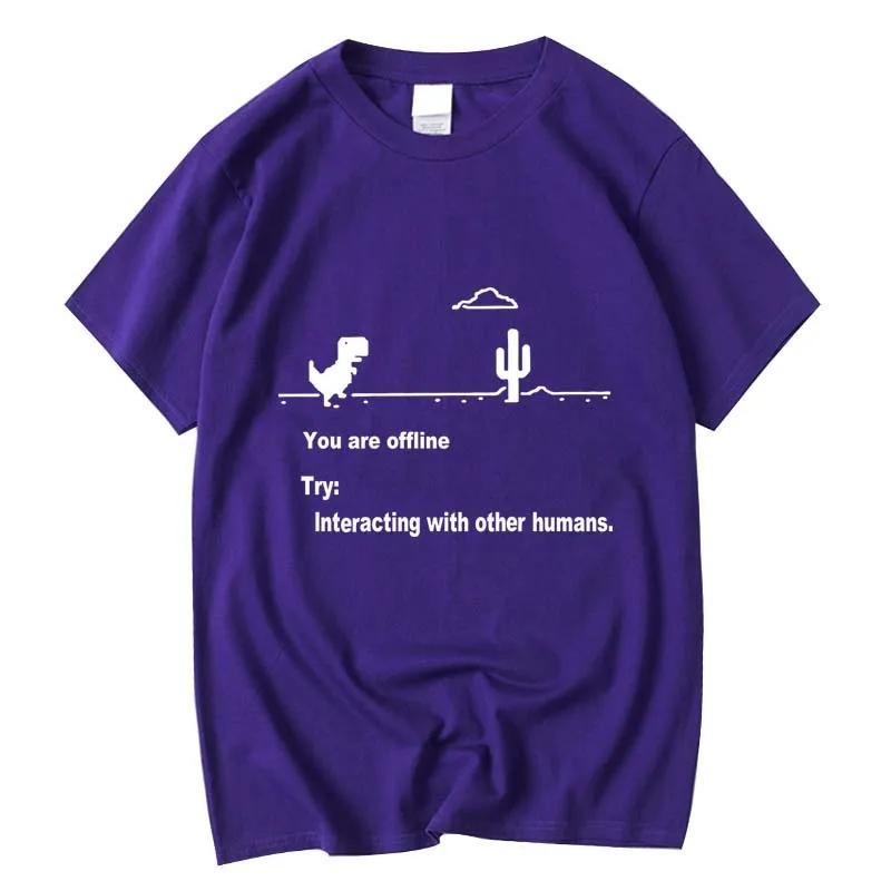 Herren Hochwertiges 100% Baumwolle Lustiges Dinosaurier-Print T-Shirt Lockerer O-Ausschnitt Herren T-Shirt Kurzarm T-Shirt Herren Tees Tops