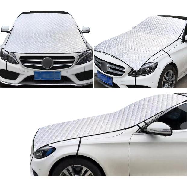 1 PC Car Half Car Cover Sunshade, Windshield Hood All-Season Protection Waterproof Dustproof Frostproof Portable Car Cloth, Outdoor Indoor Foldable