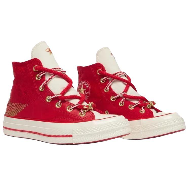 Converse 1970s Comfortable and Versatile High-Top Slip-Resistant Durable Skate Shoes for Men and Women in Red