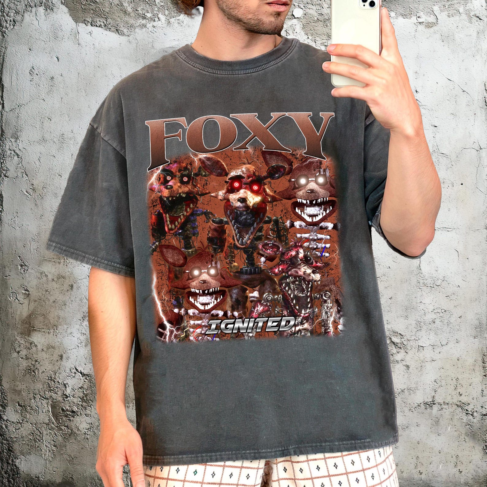 IGNITED FOXY FNAF Shirt, Five Nights at Freddy s Vintage Tee L