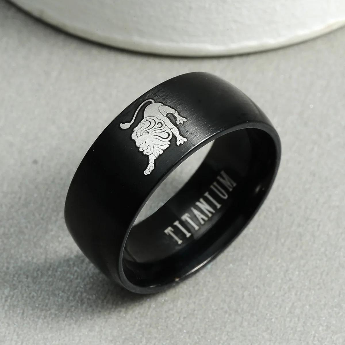 

12 Zodiac Finger Ring Fashion Stainless Steel Aries Taurus Rings Friendship Jewelry Accessories Women Men Charm Rings 12