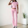 2026 Spring and Summer New Popular Casual Fashion Suit Solid Color Versatile Short-sleeved Trousers Two-piece Set