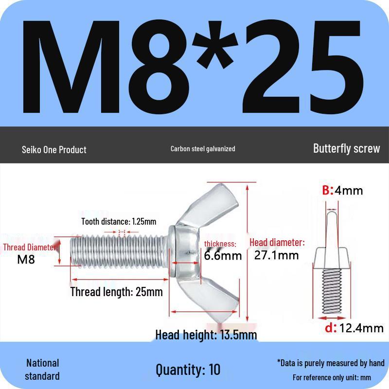 Verzinkter Kohlenstoffstahl Flügelschraube M4-M12