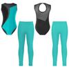 Eislauf Kinder Ärmellos Mädchen Gymnastik Strasssteine Dekoration Trikots Mit Leggings Zum Tanztraining Tragen