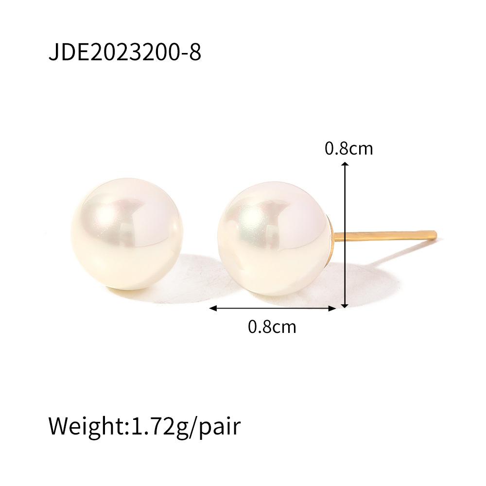 Stainless steel pearl stud earrings titanium steel earrings European and American earrings